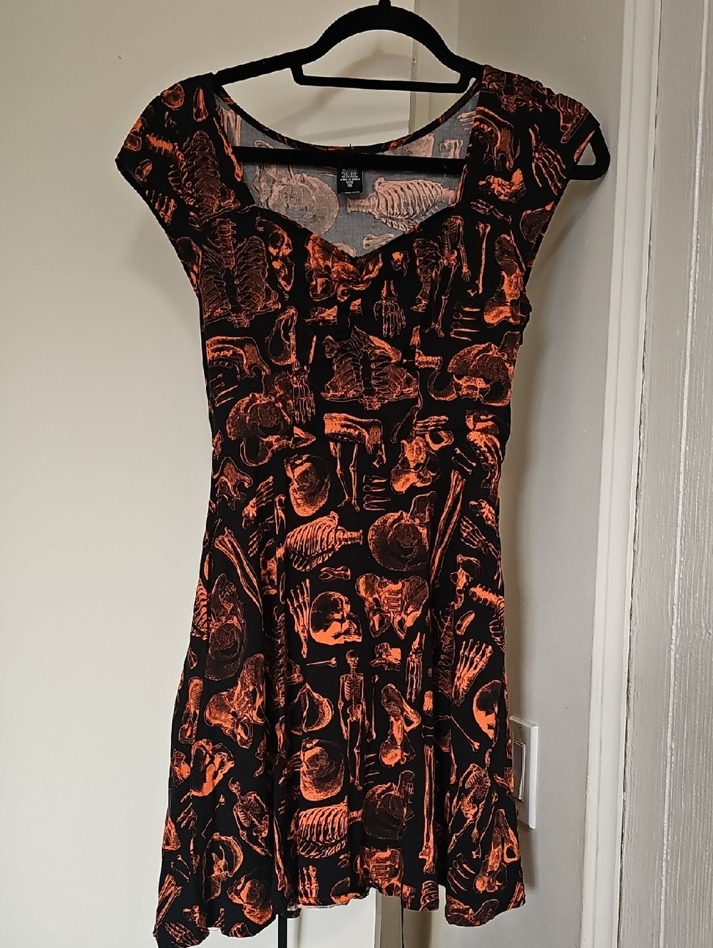 Hot Topic Anatomy Dress XS Black/Orange